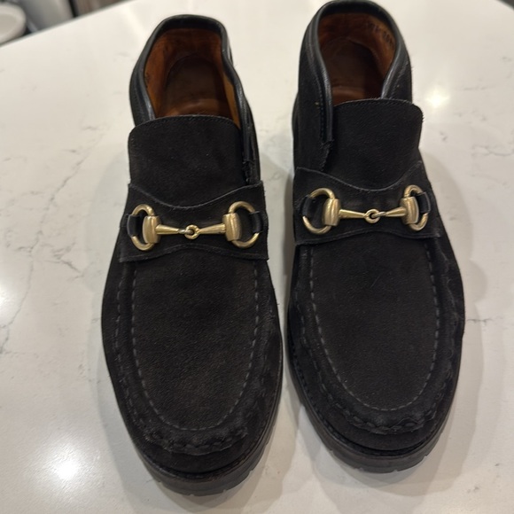 Gucci Suede Horsebit Ankle Boot - Black - Picture 4 of 7